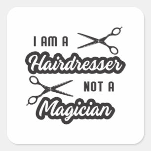 Pegatina Cuadrada Hair Stylist Barber Scissors Hairdresser Gift Idea
