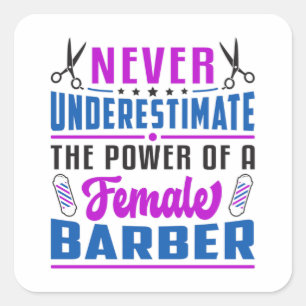 Pegatina Cuadrada Hair Stylist Barber Scissors Hairdresser Gift Idea