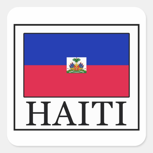 Pegatina Cuadrada Haití (Anverso)