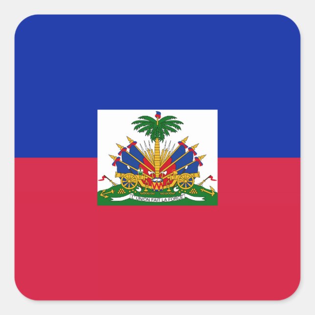 Pegatina Cuadrada Haití - Bandera haitiana (Anverso)