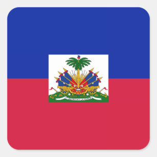 Pegatina Cuadrada Haití - Bandera haitiana