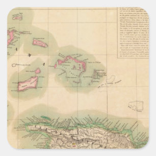 Pegatina Cuadrada Haití y República Dominicana septiembre del 68