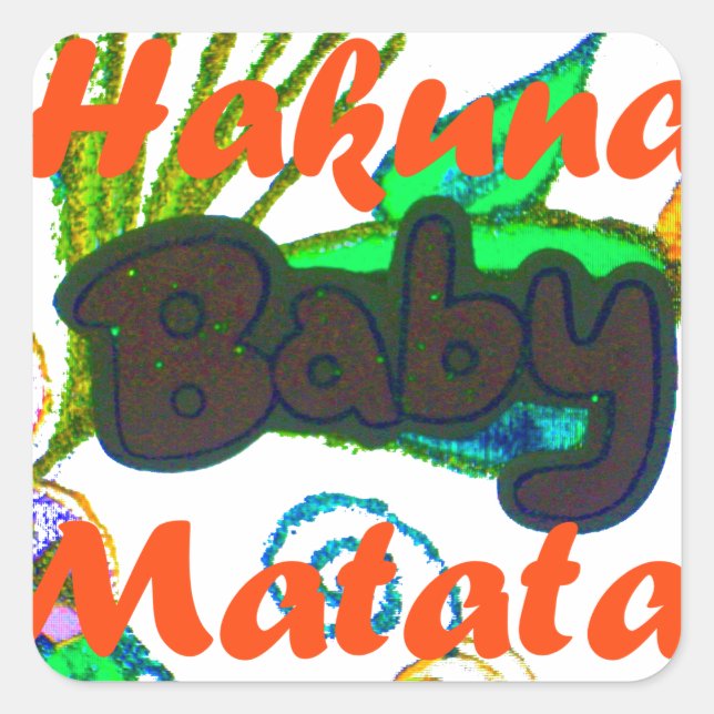 Pegatina Cuadrada Hakuna Matata Baby.png (Anverso)
