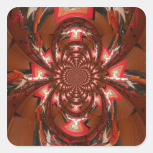 Pegatina Cuadrada Hakuna Matata Halloween Mask Kaleidoscope Resumen