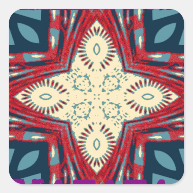 Pegatina Cuadrada Hakuna Matata Mensajes de texto Esperanza Resumen  (Anverso)