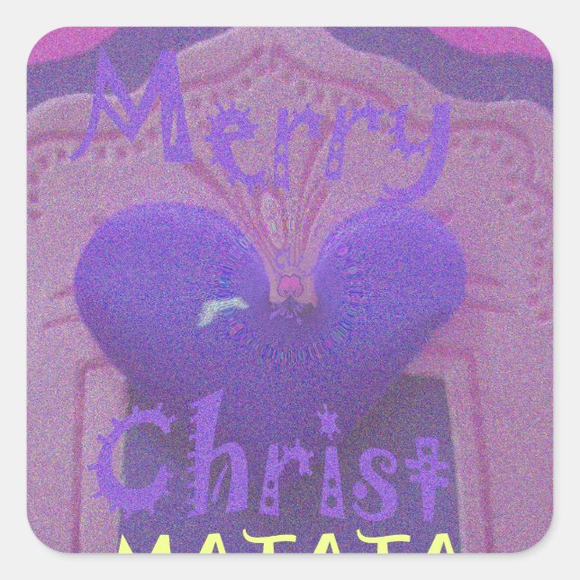 Pegatina Cuadrada Hakuna Matata Merry Christmas Love Design.jpg (Anverso)