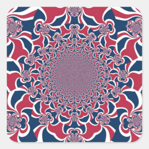 Pegatina Cuadrada Hakuna Matata Regalos de moda rojo y azul.jp