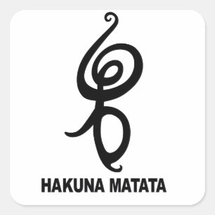 Pegatina Cuadrada Hakuna Matata - Símbolo africano