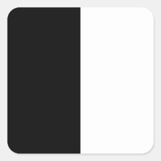 Pegatina Cuadrada half white half black, half black half white