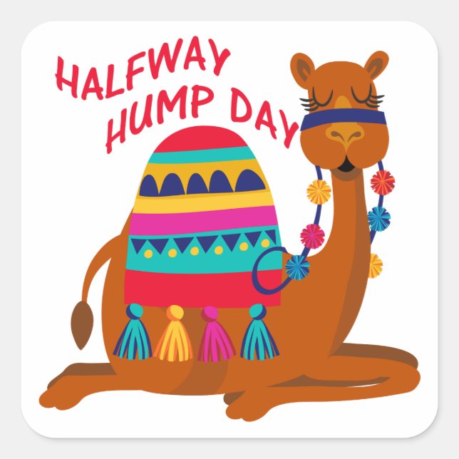 PEGATINA CUADRADA HALFWAY HUMPDAY (Anverso)