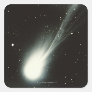 Pegatina Cuadrada Halleys Comet