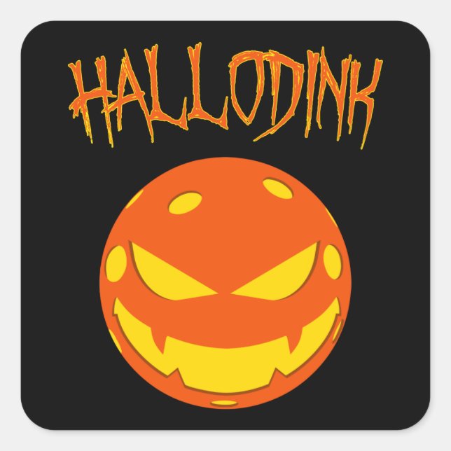Pegatina Cuadrada Hallodink - Halloween con bolas de bolas (Anverso)