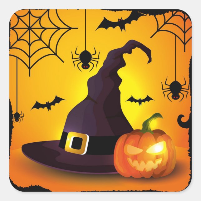 Pegatina Cuadrada Halloween (Anverso)