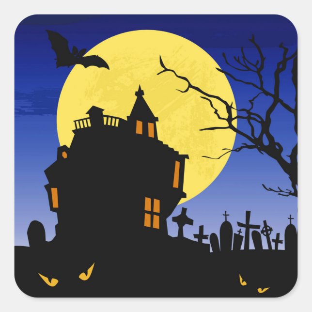 Pegatina Cuadrada Halloween (Anverso)