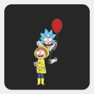 Pegatina Cuadrada halloween adesivo Rick and Morty
