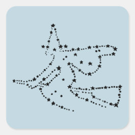 Pegatina Cuadrada Halloween Black Starry Witch