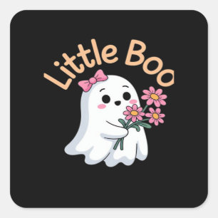 Pegatina Cuadrada Halloween Boo Cute Family