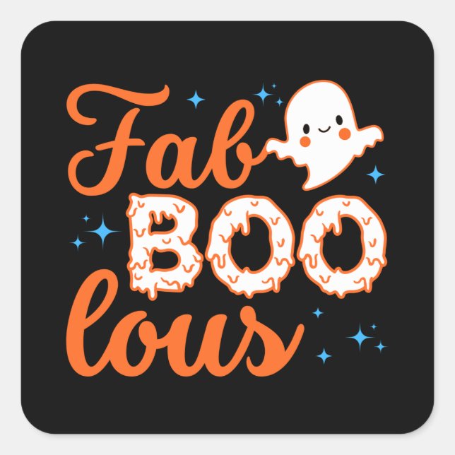 Pegatina Cuadrada Halloween Boo Funny (Anverso)