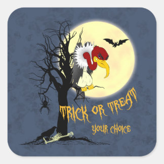 Pegatina Cuadrada Halloween Buzzard