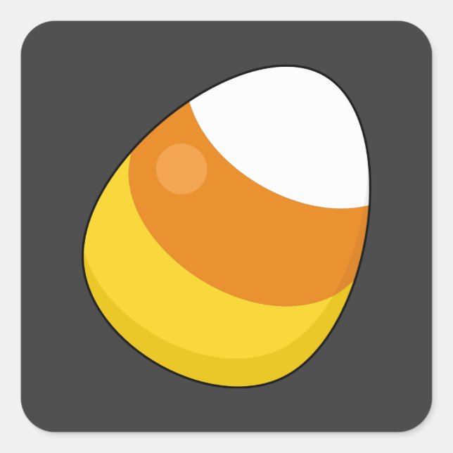 Pegatina Cuadrada Halloween Candy Corn (Anverso)