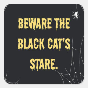 Pegatina Cuadrada Halloween Cat Modern
