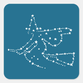 Pegatina Cuadrada Halloween de Bruja Blanca Starry