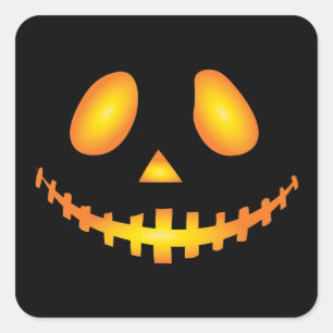 Pegatina Cuadrada Halloween de calabaza Jack O Lantern Spooky