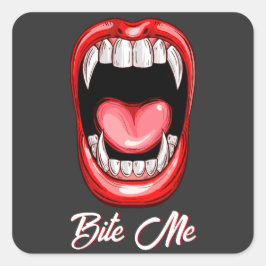 Pegatina Cuadrada Halloween de divertidos vampiros
