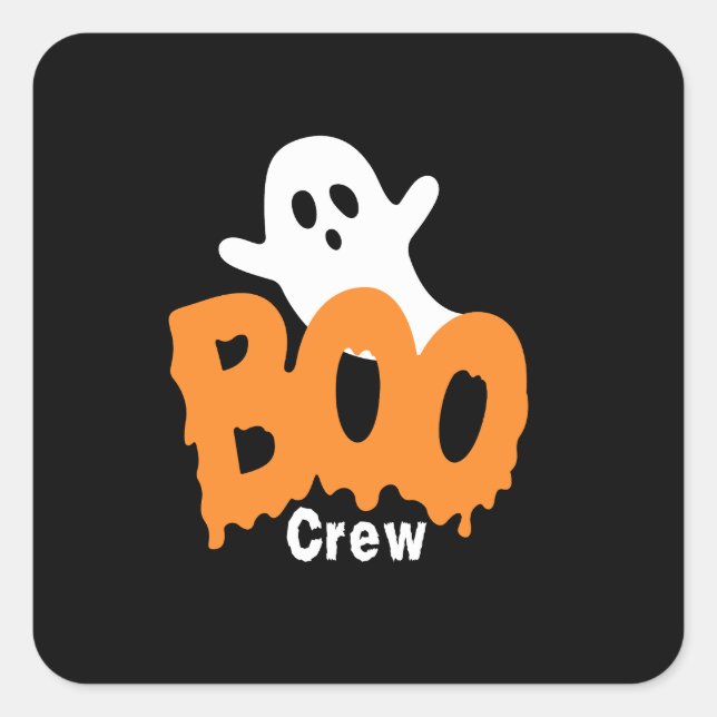 Pegatina Cuadrada Halloween de Ghost Boo Crew (Anverso)