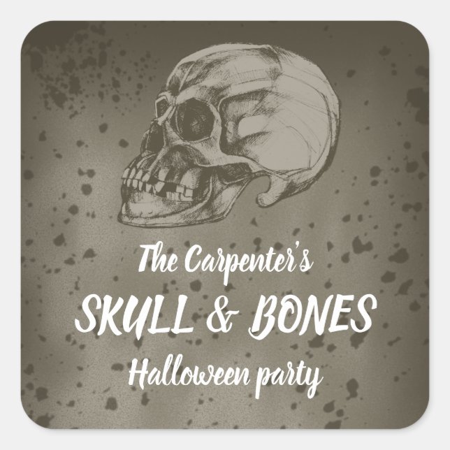 Pegatina Cuadrada Halloween de Skull & Bones (Anverso)