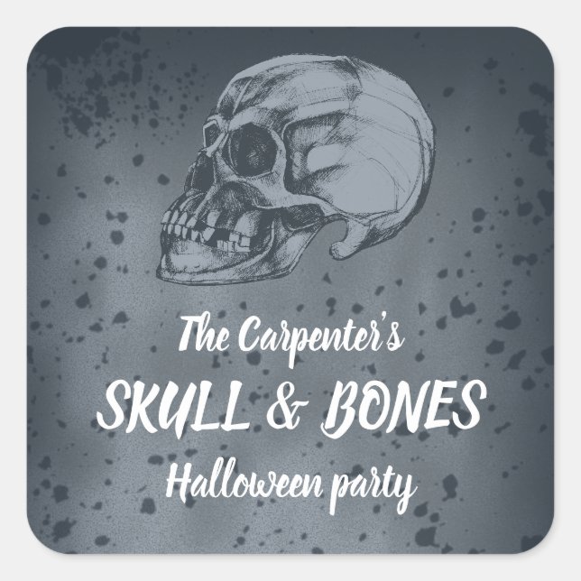 Pegatina Cuadrada Halloween de Skull & Bones (Anverso)