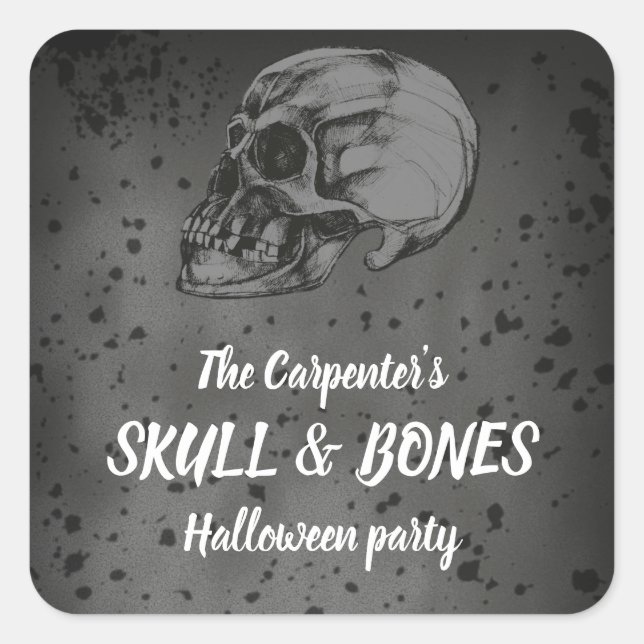 Pegatina Cuadrada Halloween de Skull & Bones (Anverso)