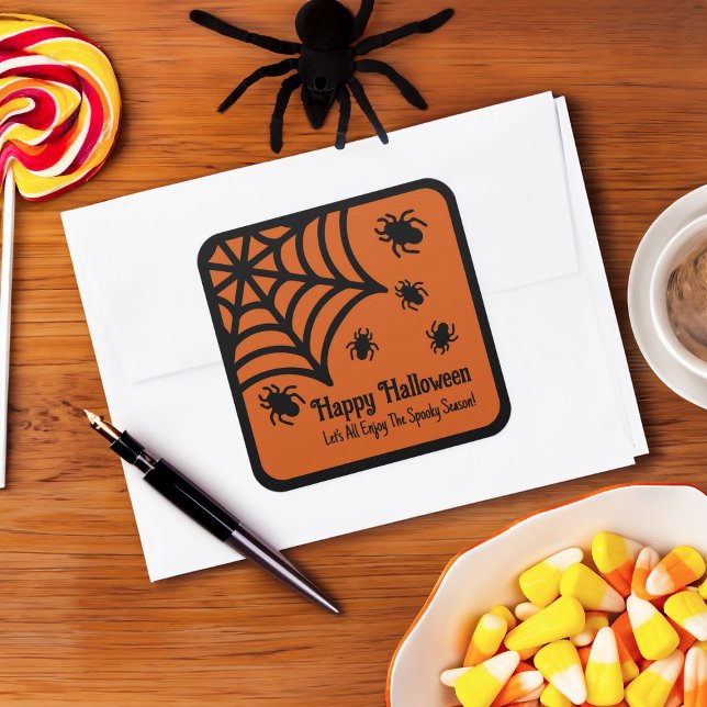 Pegatina Cuadrada Halloween de Spiderweb personalizado (Subido por el creador)