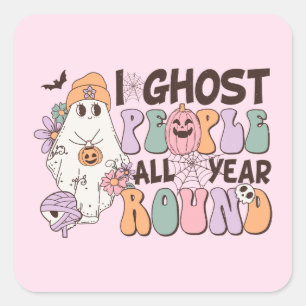 Pegatina Cuadrada Halloween del Ghost People