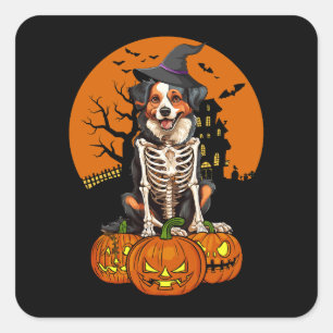 Pegatina Cuadrada Halloween del Pastor Australiano