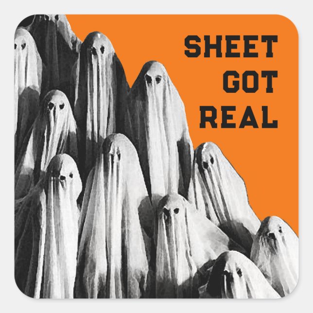 Pegatina Cuadrada Halloween divertida (Anverso)