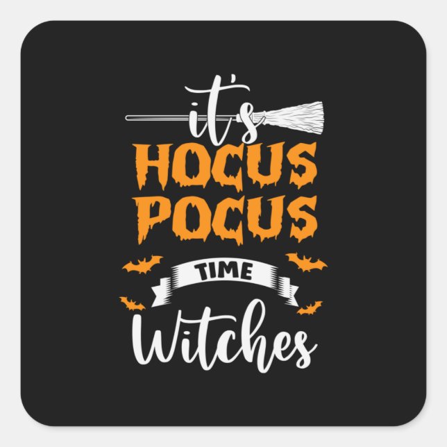 Pegatina Cuadrada Halloween Es Hocus Pocus Cumpleaños (Anverso)