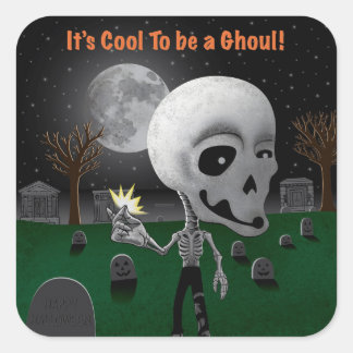 Pegatina Cuadrada Halloween Ghoul