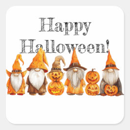 Pegatina Cuadrada Halloween Gnomes