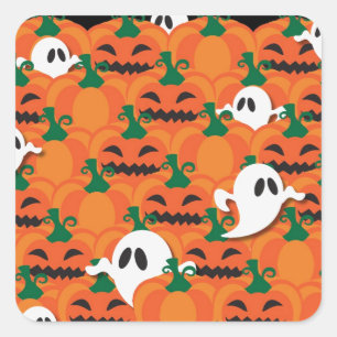 Pegatina Cuadrada Halloween Halloween Parche De Fantasmas
