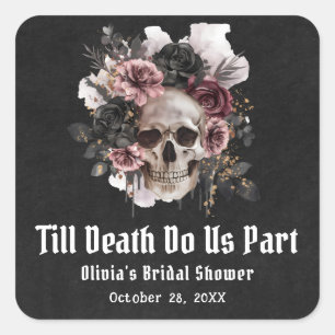 Pegatina Cuadrada Halloween hasta la muerte nos hacen parte de ducha