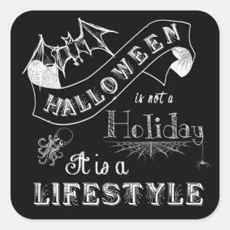 Pegatina Cuadrada Halloween Lifestyle Chalk Art