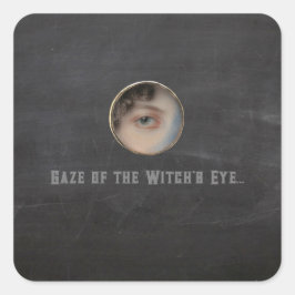 Pegatina Cuadrada Halloween Macabre Creepy Witch Eye