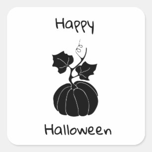 Pegatina Cuadrada Halloween minimalista feliz