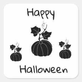 Pegatina Cuadrada Halloween minimalista feliz