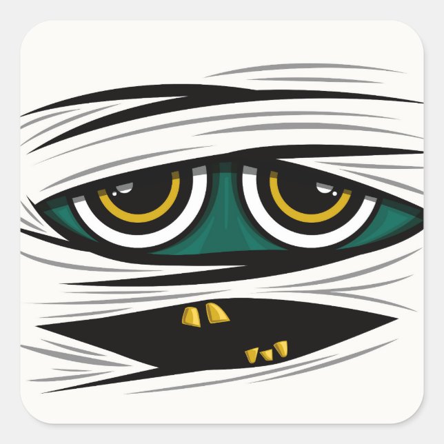 Pegatina Cuadrada Halloween Mummy (Anverso)