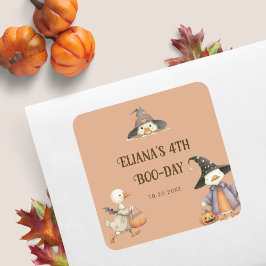 Pegatina Cuadrada Halloween Niños de oca Fiesta de vestuario de cump