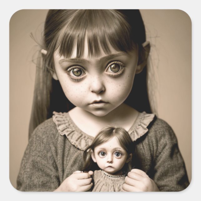 Pegatina Cuadrada Halloween Party Eerie Dark Art (Anverso)