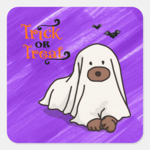Pegatina Cuadrada Halloween Personalizado Whimsical Cute Fantasma Pe