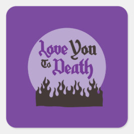 Pegatina Cuadrada Halloween Personalizado Whimsical Funny Morado Mod